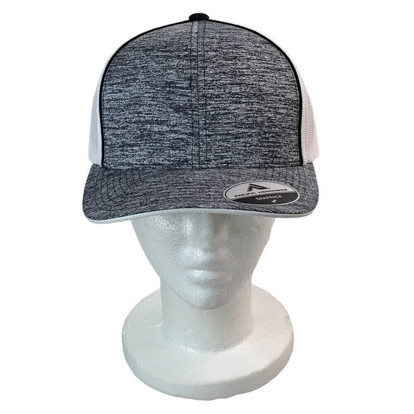 New Pacific Headwear Aggressive Heather Trucker Curved Snapback Cap 106C - Picture 1 of 7